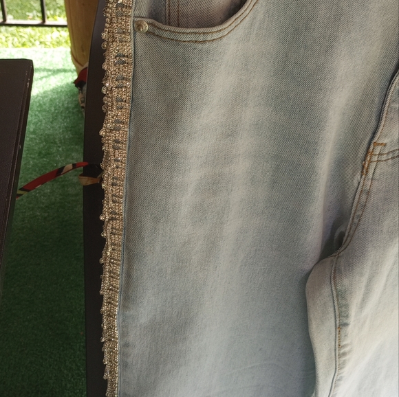 AKIRA CRYSTAL FRINGED JEANS - Picture 13 of 16